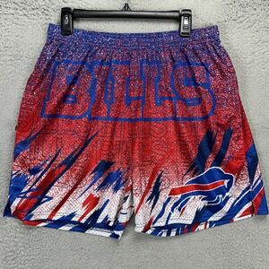 Buffalo Bills NFL Mens Athletic Gym Shorts Large Blue Red Geometric Chalk Line